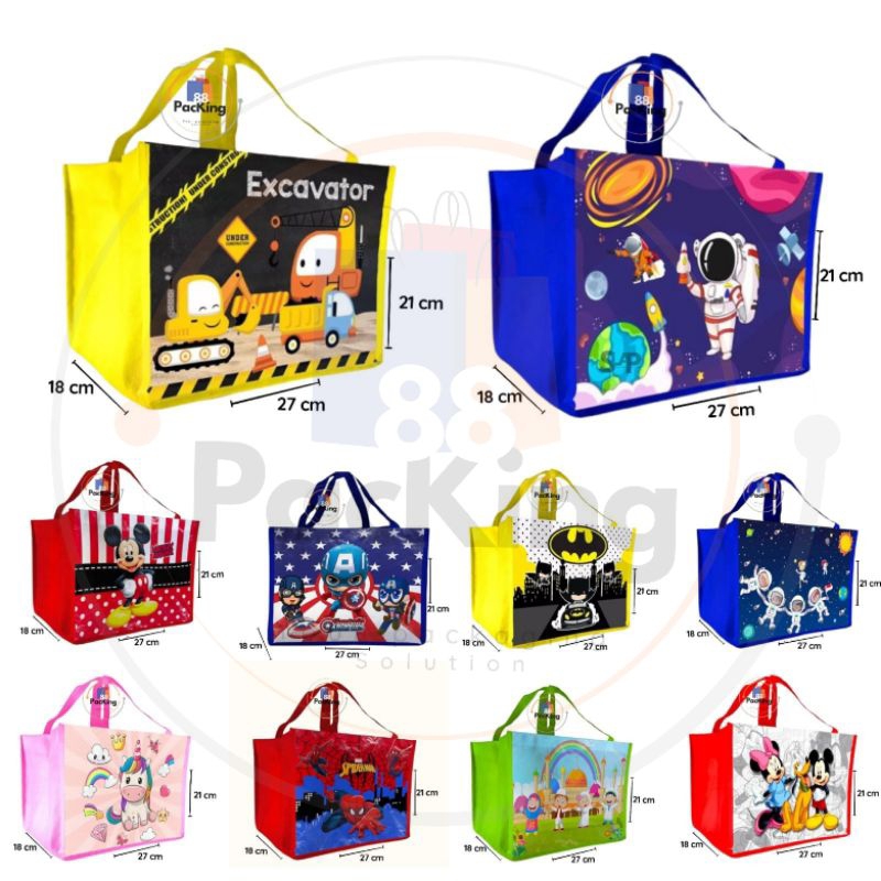 

tas spunbond bento goodie bag ultah anak souvenir bento birthday