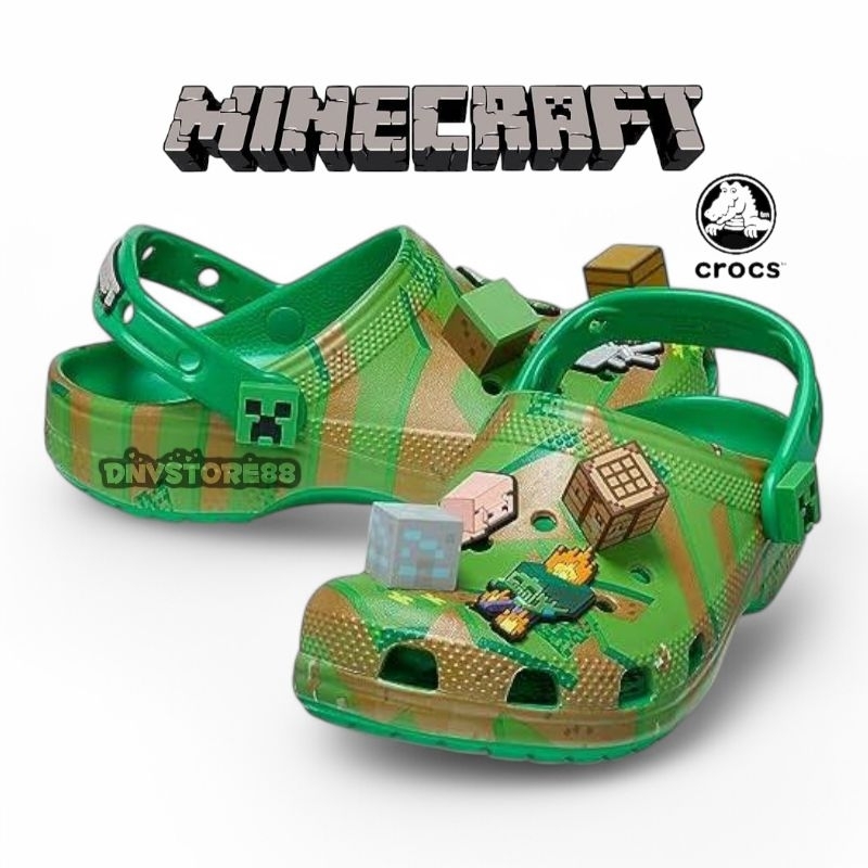 Sandal Crocs X Minecraft Clog/Sandal Crocs Minecraft kids/Junior