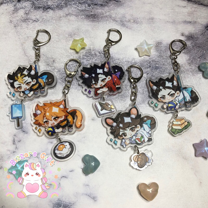 Haikyuu Keychain Gantungan Kunci Anime Ganci Lucu Hinata Shoyo Kageyama Tobio Kuroo Kenma Merch