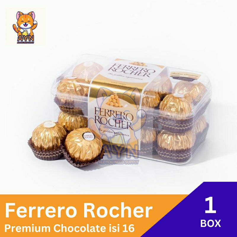 

Ferrero Rocher Premium Chocolate Coklat [ 1 box isi 16 pcs ]