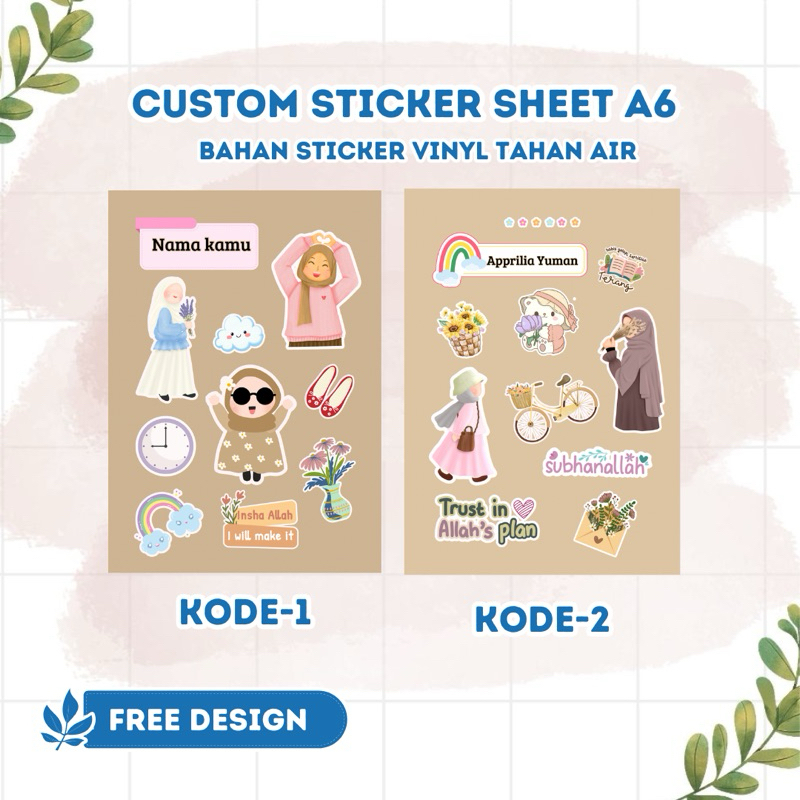 

Cetak Stiker Sheet Pack A6 FREE TEMPLATE atau Custom Design / Merchandise / Event / Chibi