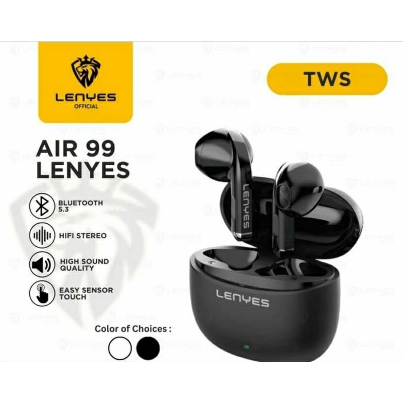 LENYES AIR-99 Heafset Bluetooth Tws Stereo Earphone Wireless V5.3 Hifi Smart Touch