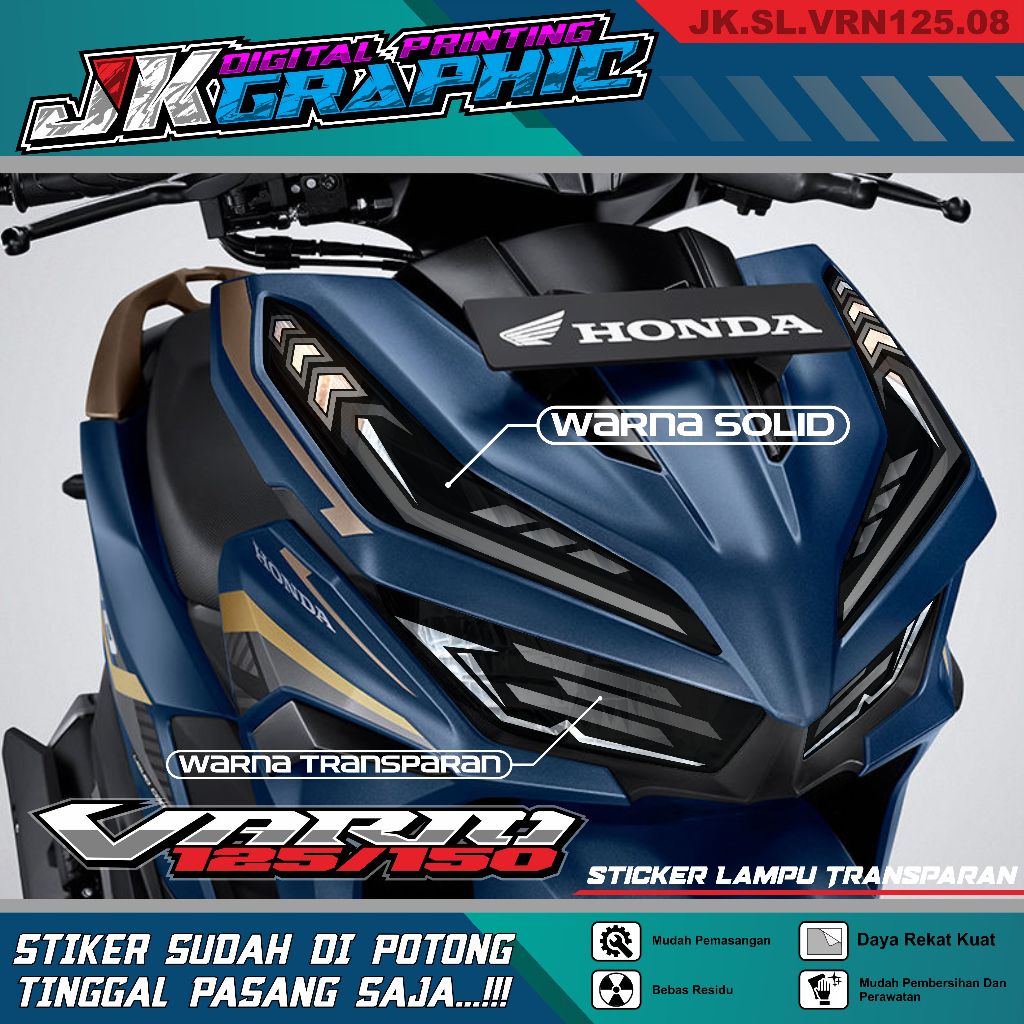 STIKER Alis lampu VARIO NEW 125, 150 GEN 1 & GEN 2 - variasi stiker custom alis uvtransparan VIRAL