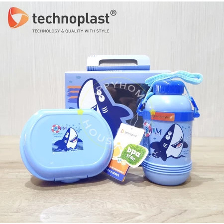 TECHNOPLAST GIFT SET BOX/PAKET KOTAK BEKAL+BOTOL MINUM/KADO ANAK COWOK CEWEK
