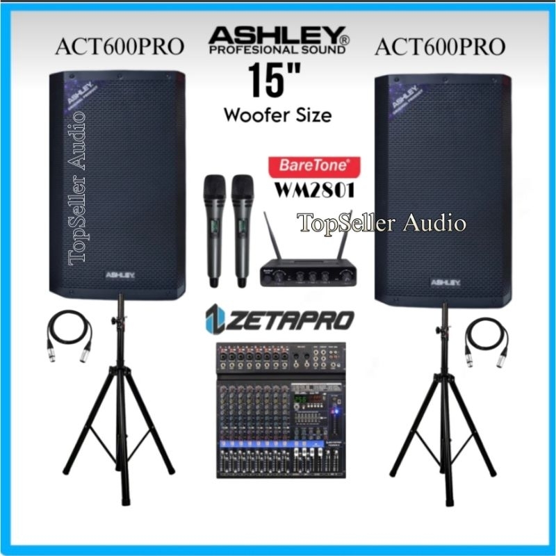 Paket Sound System Aktif Speaker Ashley 15 Inch Live Musik Dan Outdoor Original Garansi Resmi 1 Tahu