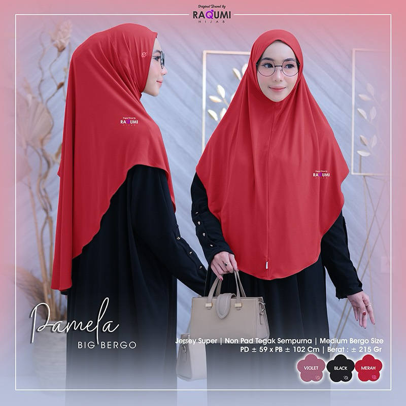 Pamela Big Bergo original Raqumi hijab Instan Jersey Hijab Raqumi Wanita Hijab Jersey Super Hijab Si