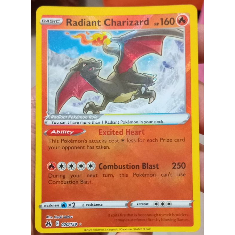KARTU POKEMON RADIANT CHARIZARD K ENGLISH HOLO