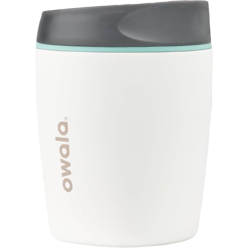 Owala SmoothSip Insulated Stainless Steel Coffee Tumbler, Reusable Iced Coffee Cup, 10 oz, White (Cl