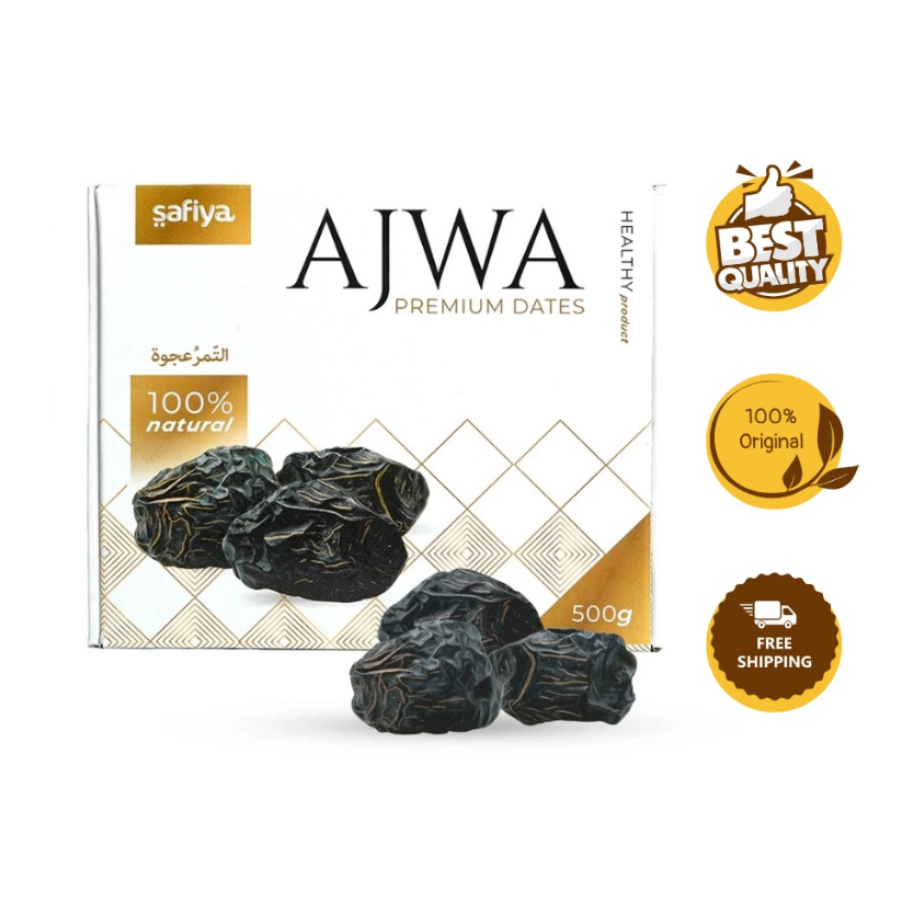 

Kurma Ajwa Safiya Premium - Kurma Nabi Asli Madinah 500 gram