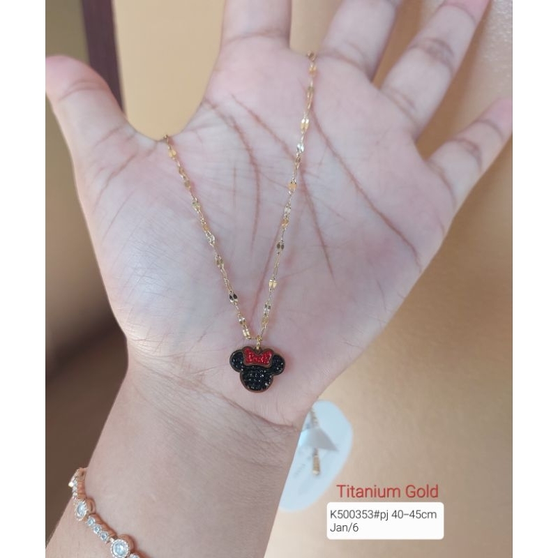 kalung mickey minnie mouse titanium disney