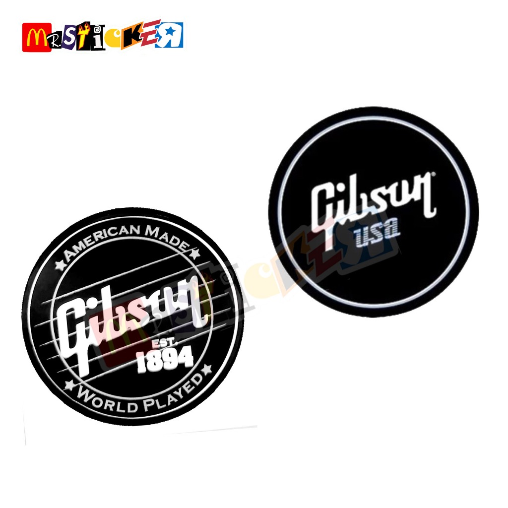 

sticker Gibson usa logo rounded stiker guitar bass sg les paul thunderbird explorer