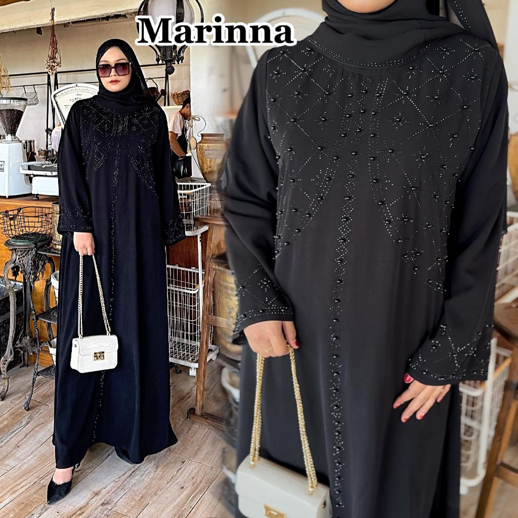 Jauhara - Abaya Hitam Mewah // Gamis Syari Muslimah Hitam Bahan Jettblack Super  //Abaya Marinna // 