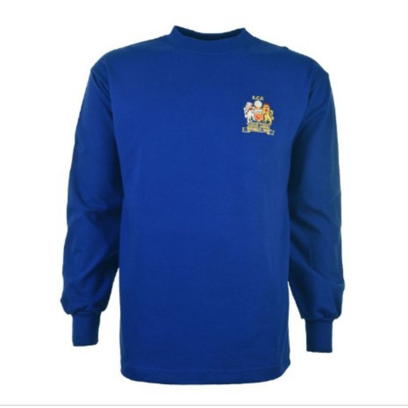 Jersey Bola Retro  MU 1967 1968 Longsleeve Vendor Lokal Logo Bordir