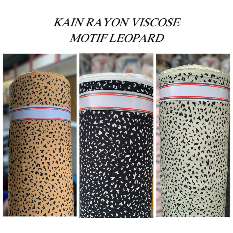 Bahan kain katun rayon motif leopard/motif macan/rayon premium/rayon viscose(harga tertera 50cm)