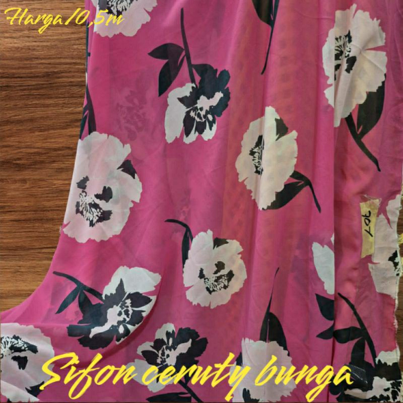 KAIN SIFON PREMIUM MOTIF BUNGA BESAR - KAIN SIFON MOTIF BUNGA BESAR HARGA/0,5M