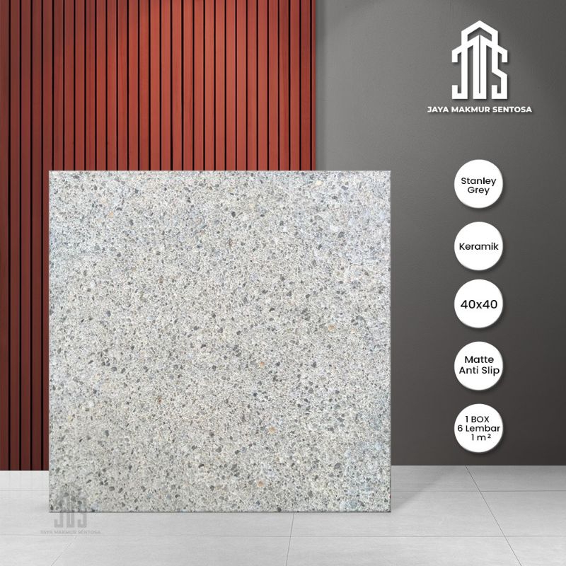 Keramik Lantai Kasar Stanley Grey 40x40