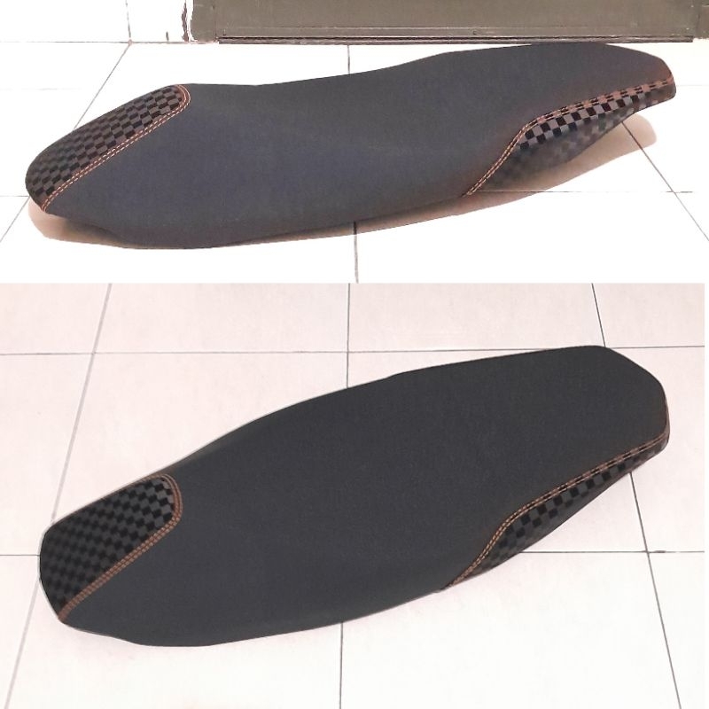 JOK NMAX NEW PAPAS + MATRAS NMAX NEW V2 / GEN 2. BAHAN KULIT AMPLAS + CATUR HITAM. WARNA BENANG JAHI
