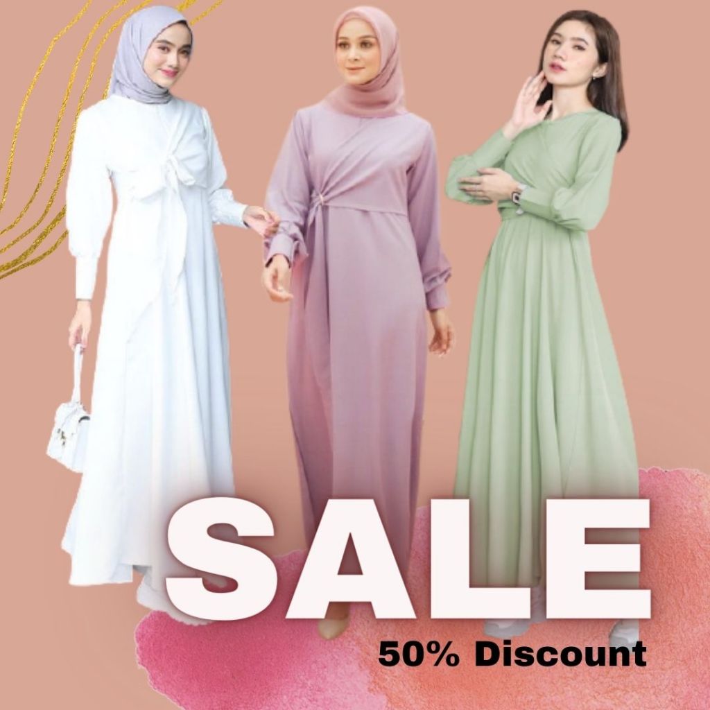 DRESS GAMIS DEWASA BAJU MUSLIM SYAR'I MODERN LADY ZARA MODEL KEKINIAN MODEL BALON TERBARU