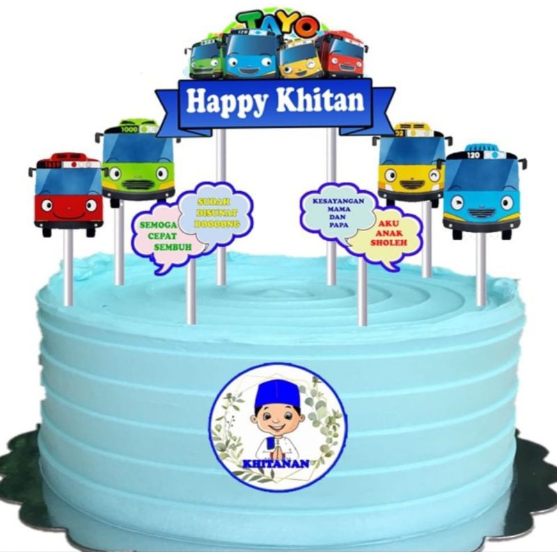 Topper Tayo, Topper cake, hiasan kue ulang tahun Topper karakter Tayo