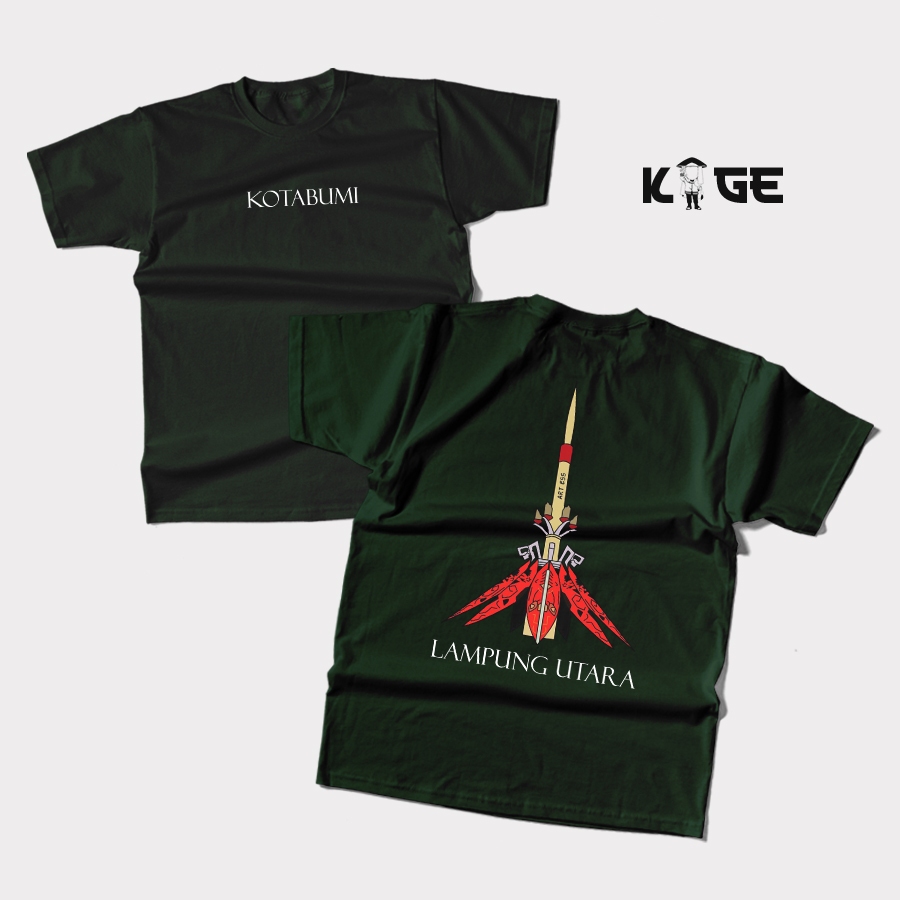 Baju Kaos Pria KOTABUMI LAMPUNG UTARA - Baju Kaos Oleh Oleh Lampung Keren Size Jumbo KAOS KAGE