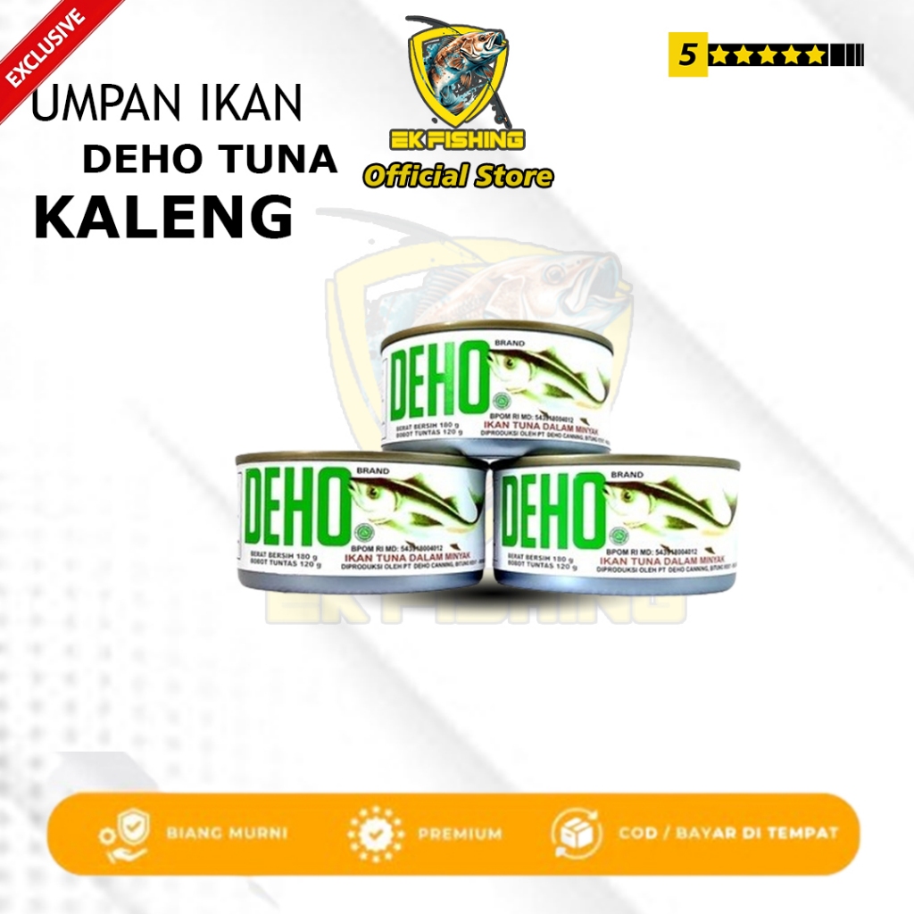 

Deho Tuna Ikan Tuna Kaleng Bahan Campuran Umpan Amisan Tergacor Kemasan 180gr exp 2027 EK Fishing