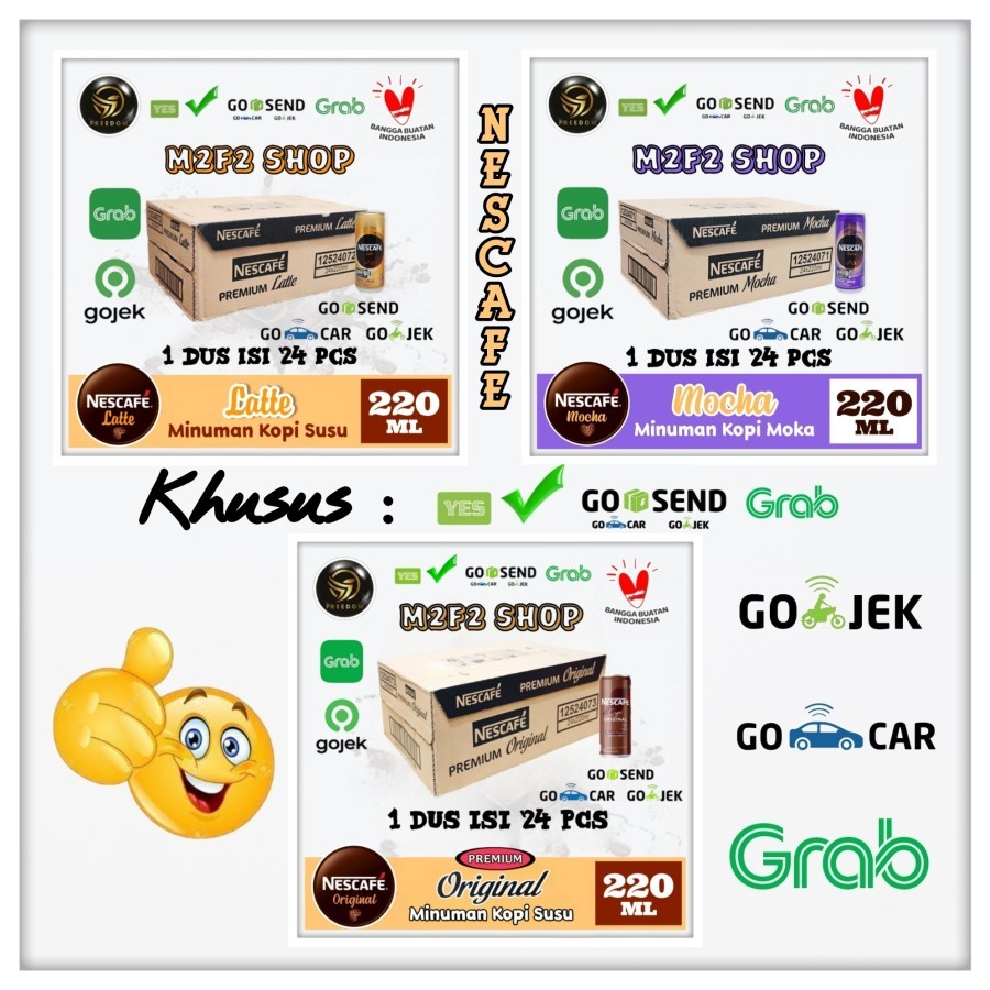 

Kopi Nescafe Premium Kaleng Semua Rasa | Can - 220 ml Kemasan Karton (Khusus Bluebird/Gojek/Grab)