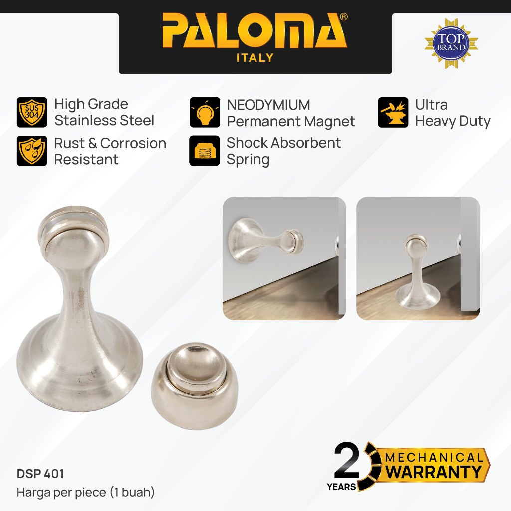 PALOMA DSP 401 Door Stopper Penahan Pintu Magnet Door Stop Stoper Magnetic Dinding Tembok Wall Pengg