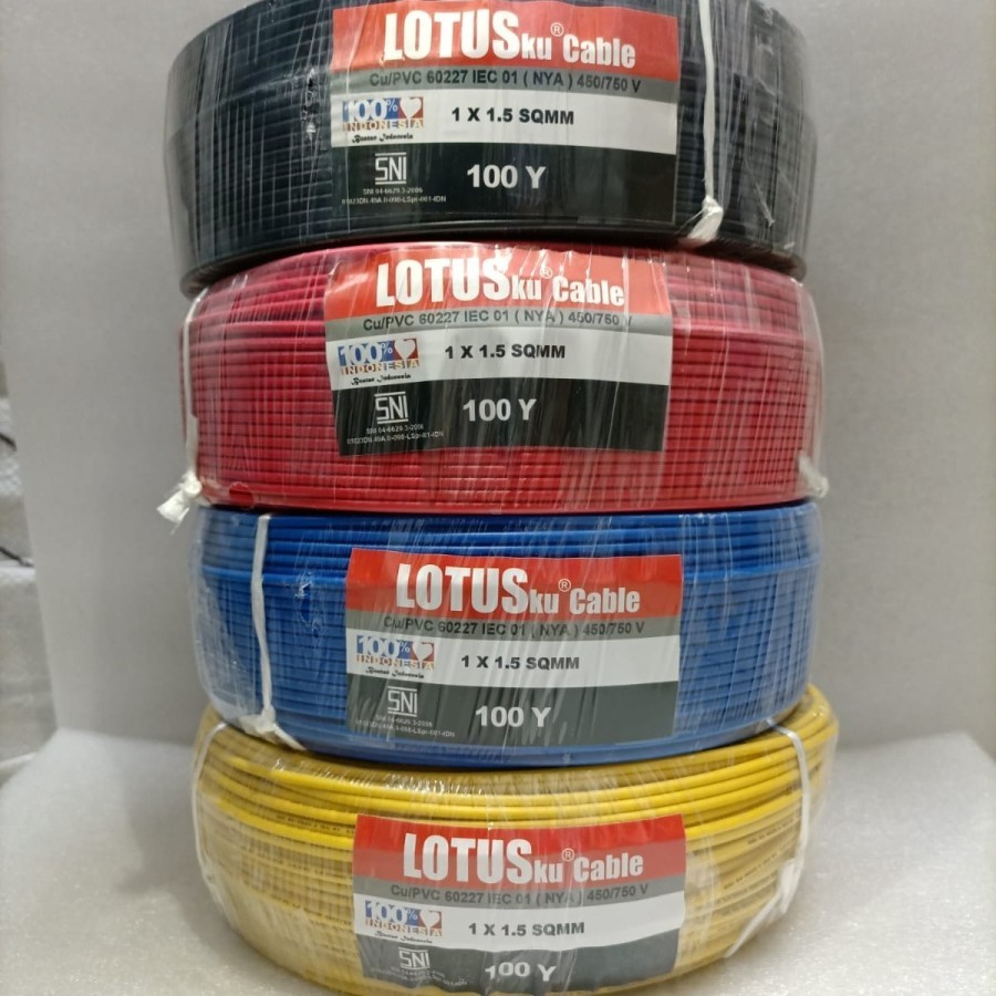 Kabel Listrik LOTUS NYA 1.5mm 100 Yard /KABEL SNI