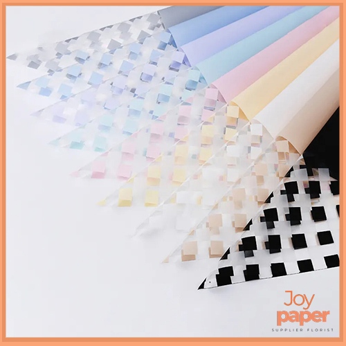 

20 Lembar Kertas Buket Square Stripe Cellophane Flower Wrapping KB6112