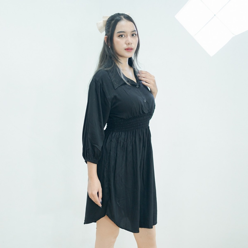 TITIAN MINI DRESS Korean Style Lengan Panjang Dress BIG SIZE Ready LD 95 - LD 135 sabrina_big_collec