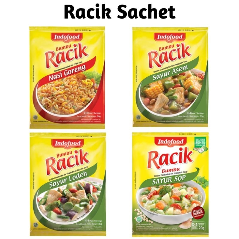 

Indofood Bumbu Racik Nasi Goreng / Sayur Sop / Sayur Lodeh / Sayur Asem 26gr