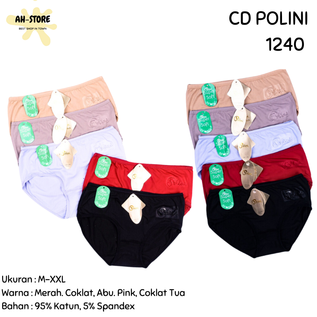 [LUSIN] Celana Dalam Wanita POLINI 1240 Super Soft Aneka Warna