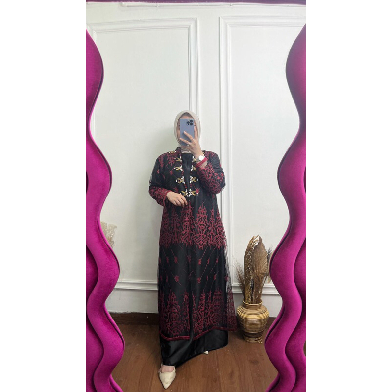 Gamis outer hitam rashi