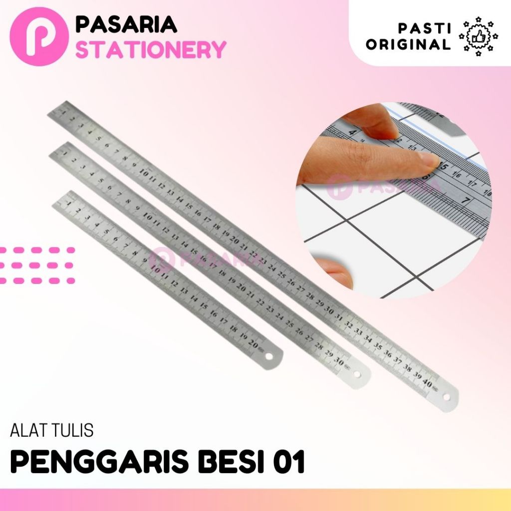 

PENGGARIS Besi 30/40/60 cm Stainless Steel Anti Karat