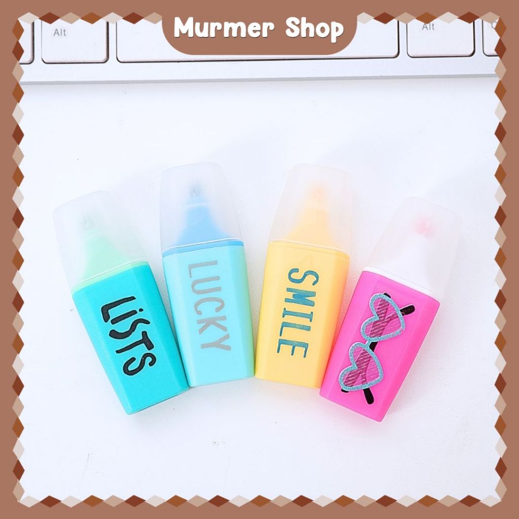 

Highlighter Vintage 1 set/4pcs Penanda Berwarna Textliner Mini