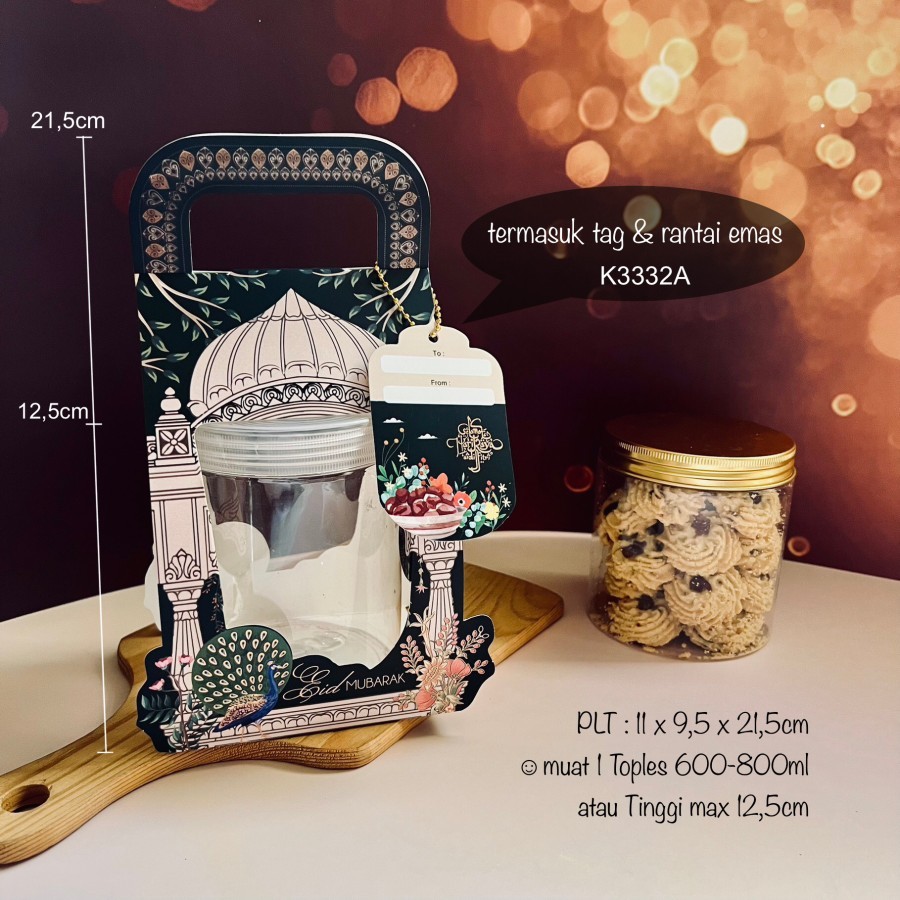 

Kotak Toples Batik Lebaran K3332 Box Eid Mubarak Dus Idul Fitri muat Tabung 600ml | K33