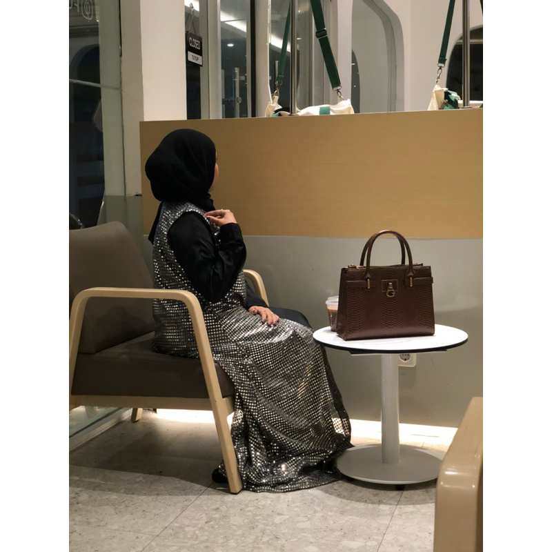 Hareer-Cleopatra Abaya Gamis Outer Dubai-Payet Mewah-Baju lebaran idul fitri-Ramadhan-grosir murah-M