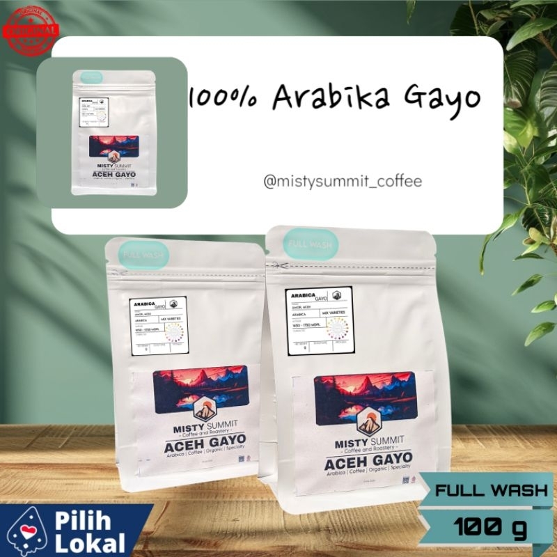 

Kopi Arabika Aceh Gayo Full Wash 100g (bubuk) Misty Summit Premium Coffee