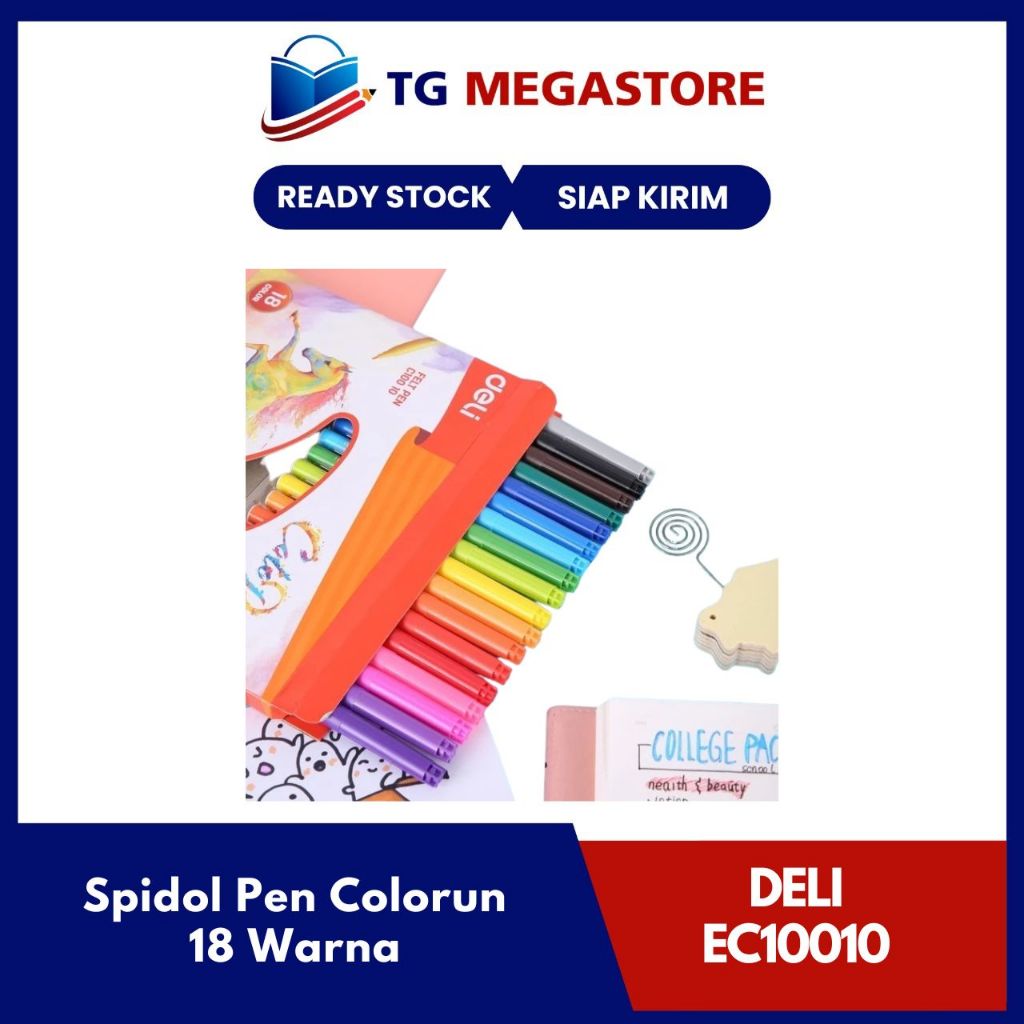 

Spidol DELI Felt Pen Colorun 18 Warna - EC10010