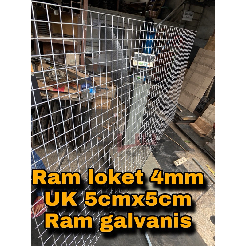 Ram loket 4mm , UK 5cmx5cm ram galvanis 4mm. ukuran mulai 50cm