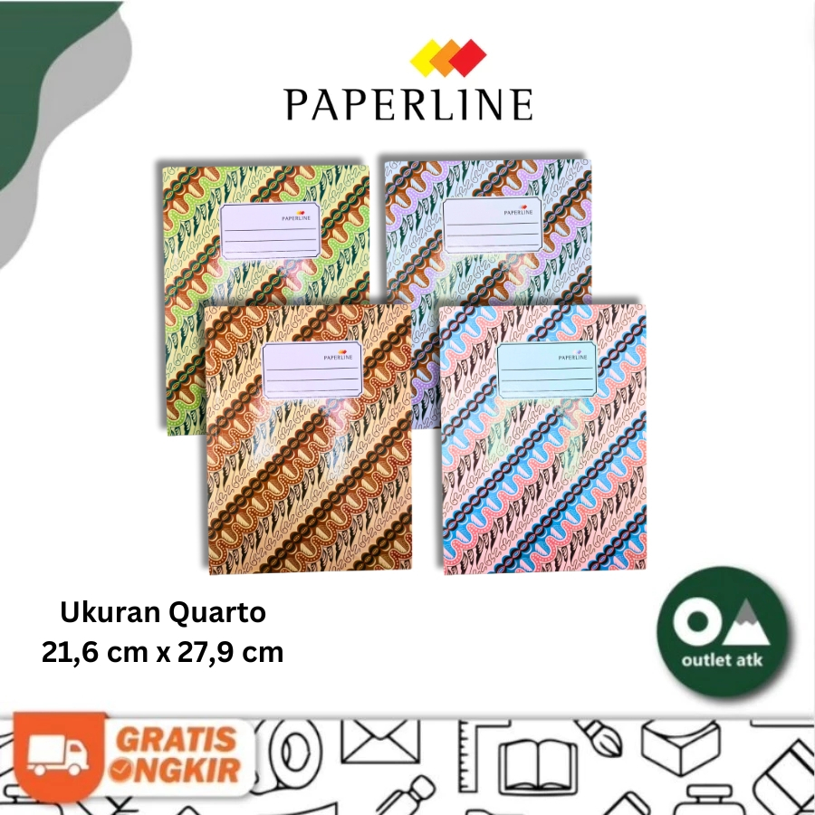 

Buku Tulis Hard Cover Paperline Quarto / Kwarto isi 100 Lembar