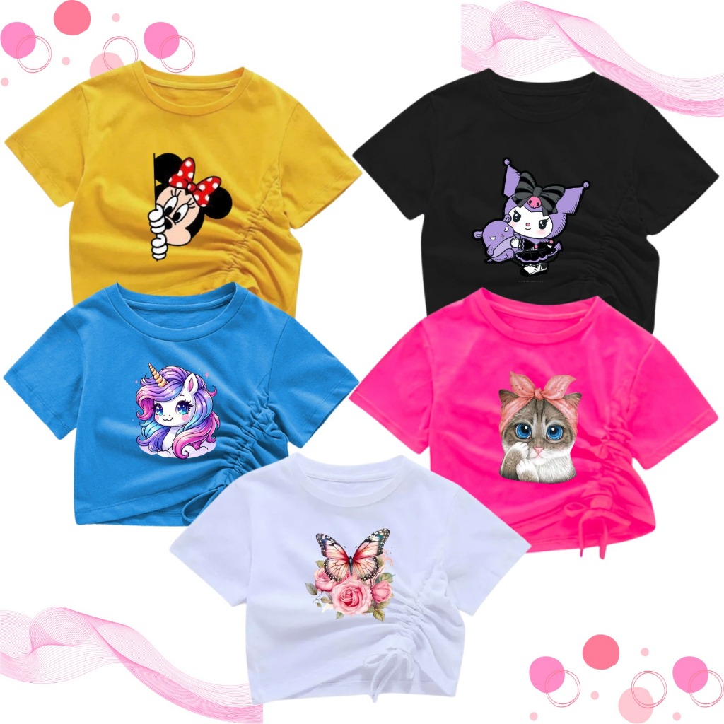 KAOS CROP TALI ANAK RANDOM BAHAN KATUN PREMIUM