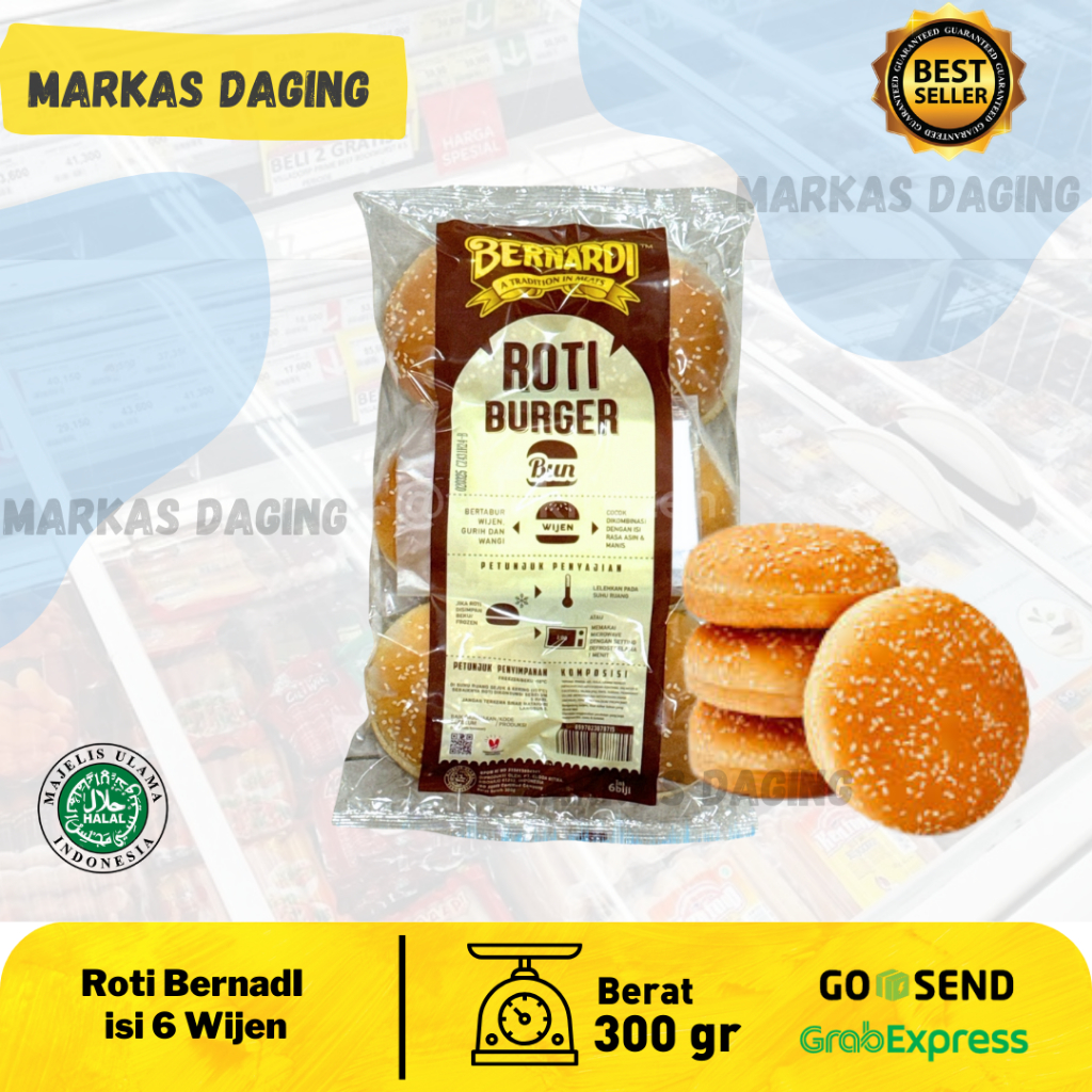 

Roti Burger Wijen BERNARDI 6 Pcs - Roti Burger Berkualitas dengan Sentuhan Wijen 300gr