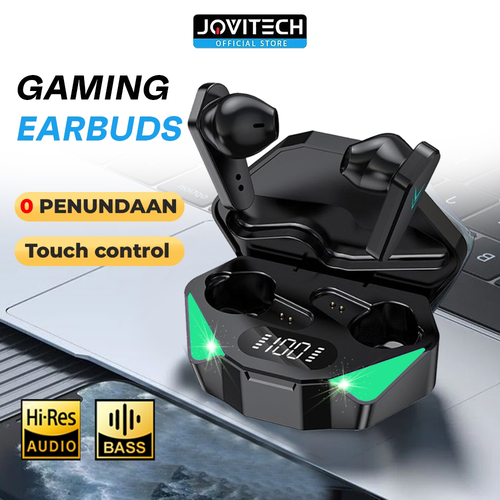 Jovitech Headset Bluetooth Gaming TWS X15 Bluetooth V5.2 LED Smart Display Headset Nirkabel - T23