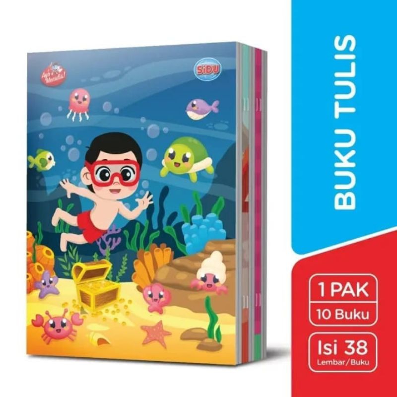 

Buku Tulis Sinar Dunia 38 Lembar (SIDU) Ukuran Qwarto Cover Random - pack (10 buku)