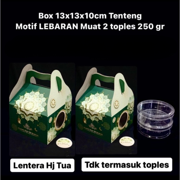 

5 Pcs Box Tenteng Idul Fitri 13 x 13 x 10 Cm Dus Tenteng Muat 2 Toples 250 Gr Packaging Kotak Hampers Eid Mubarak