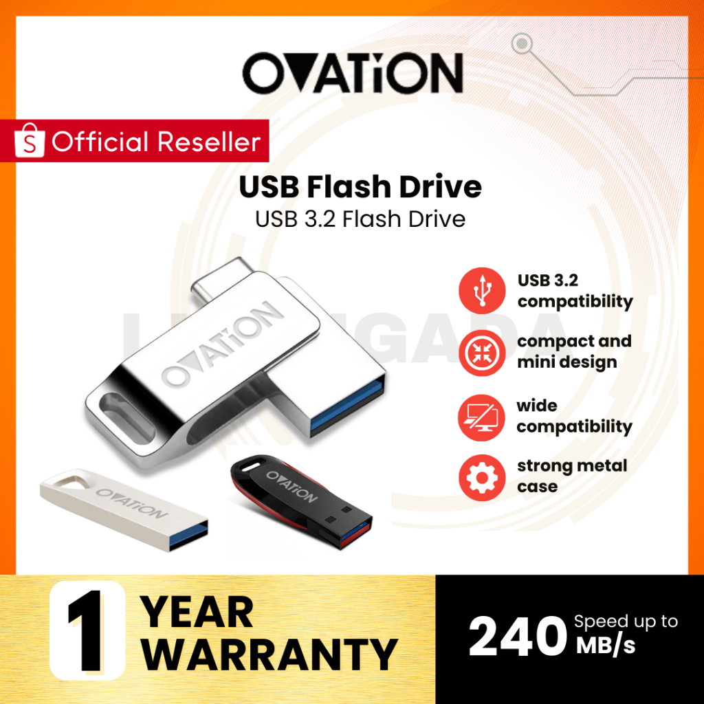 OVATION USB Flash Drive OTG Type C 32GB 64GB 128GB 256GB UFD USB Drive Flashdisk USB 3.2 Flash disk 