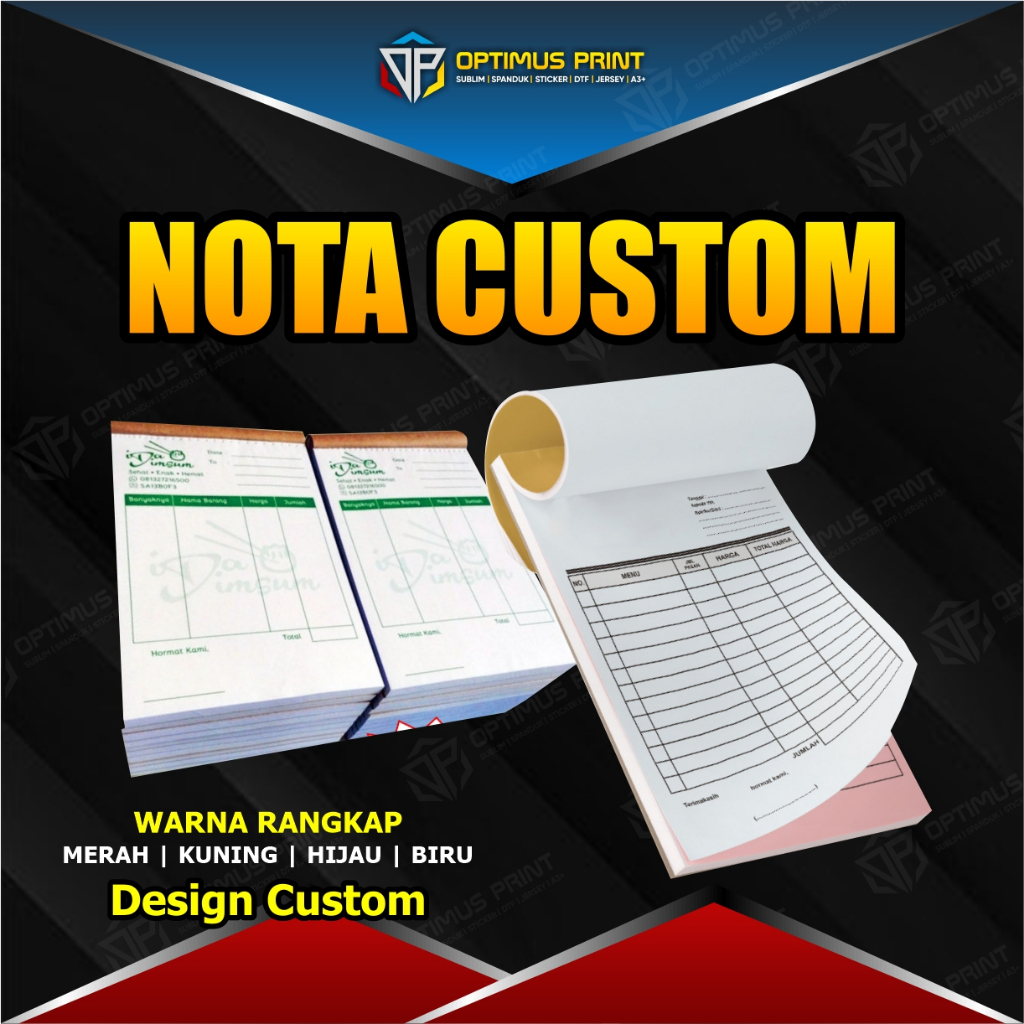 

Optimus Print Nota NCR Custom | BON | kwitansi Custom