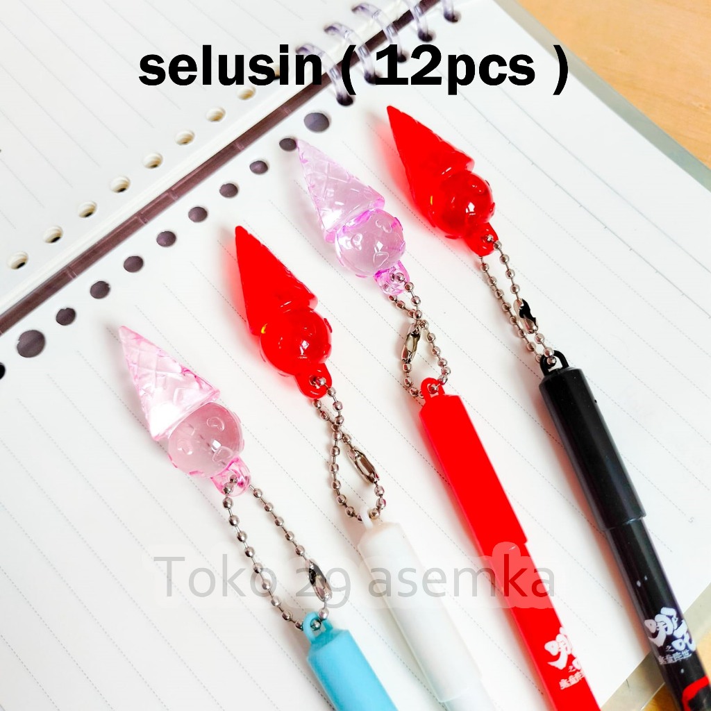 

12PCS SELUSIN PULPEN GANTUNGAN ES KRIM KRISTAL ANIME NE ZHA PENA BOLPEN LUCU ALAT TULIS SEKOLAH
