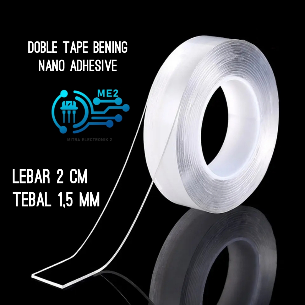 

2 Meter Doble Tape Bening Super kuat nano Doble tape Transparan